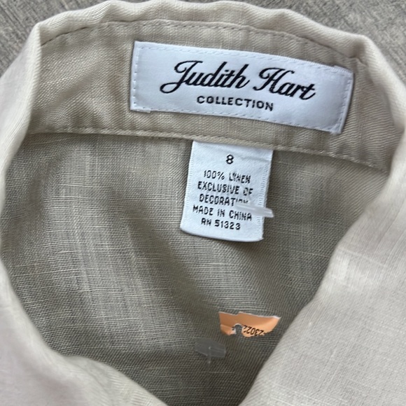 Linen embroidery beige top, size 8 - Picture 5 of 5